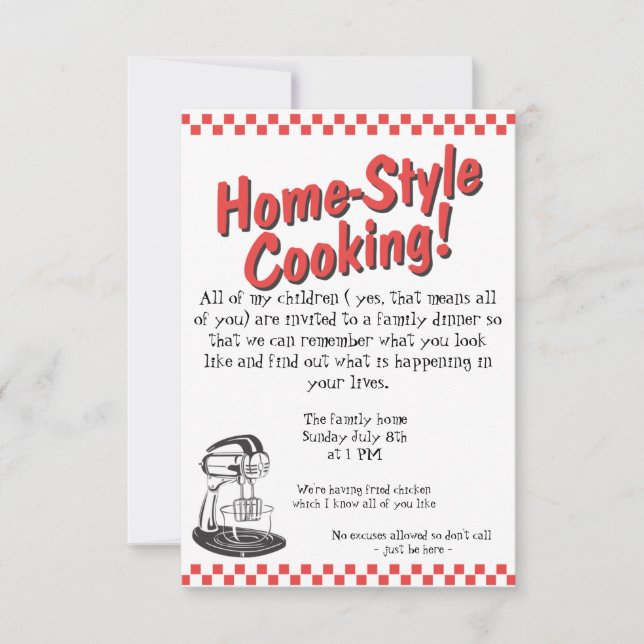 Einladung zu einem viel benötigten Familienessen (Vorderseite)