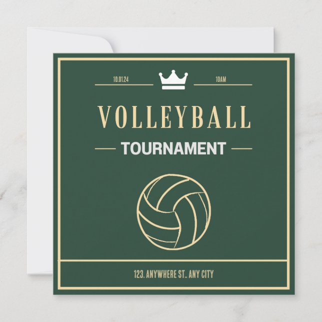 Einladung zu einem Volleyballturnier oder -event (Vorderseite)