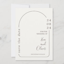 Einladung zu einer einfachen Hochzeit in Weiß und