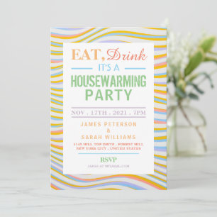 Einladung zu einer Einweihungsparty mit welligen L