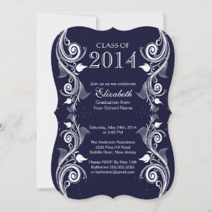 Einladung zu einer eleganten Blue White Graduation