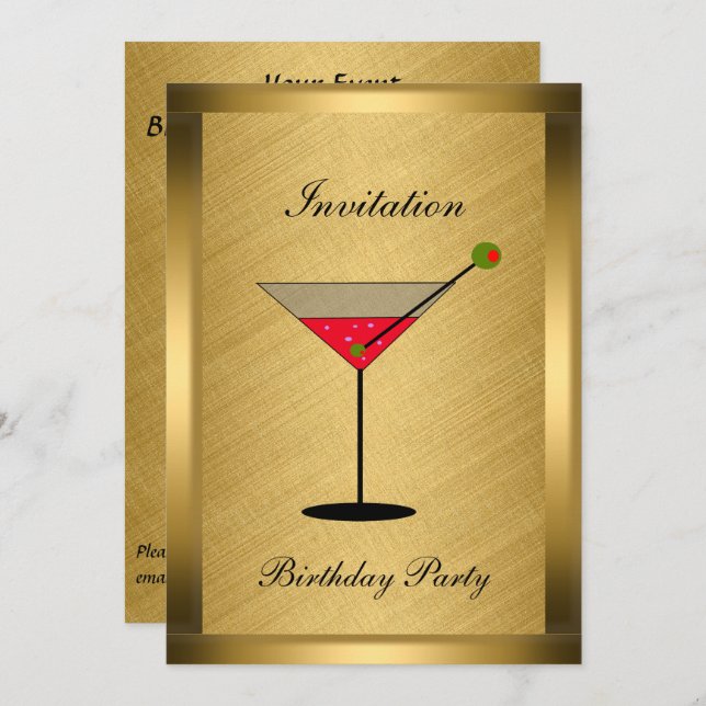 Einladung zu einer eleganten Goldene Veranstaltung (Vorne/Hinten)