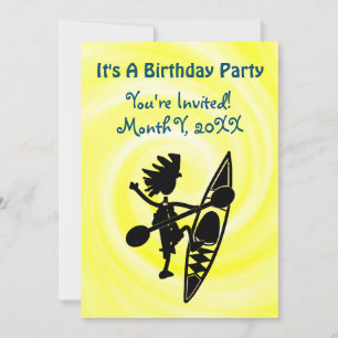 Einladung zu einer fröhlichen Kayak-Party
