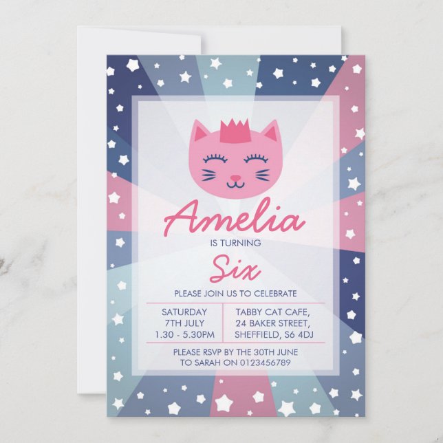 Einladung zu einer Geburtstagsfeier zum Thema Kitt (Vorderseite)