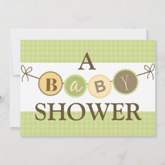 Einladung zu einer grünen und gelben Babydusche
