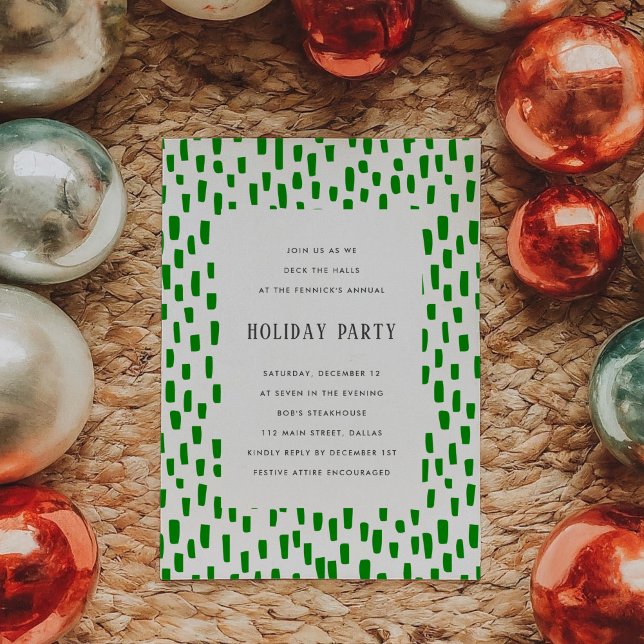 Einladung zu einer hellen grünen Dashing-Feier (Bright Green Dashing Holiday Party Invitation)