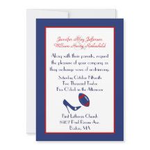 Einladung zu einer Hochzeit in Rot, Weiß und Blau