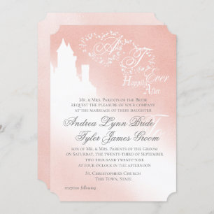 Einladung zu einer romantischen Hochzeit in Rosa