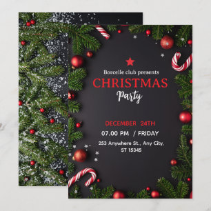 Einladung zu einer rustikalen Weihnachtsfeier mit