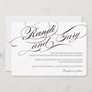 Einladung zu einer Schwarz-Weiß-Hochzeit geblüht