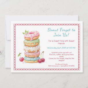 Einladung zu einer süßen Donut-Party - Farbige Fei