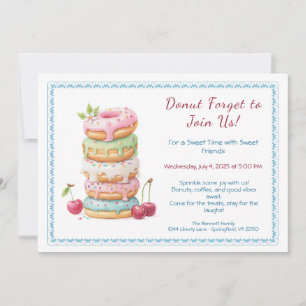 Einladung zu einer süßen Donut-Party - Farbige Fei