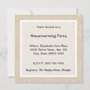 Einladung zu einer Vintage-Landhaus-Housewarming-P