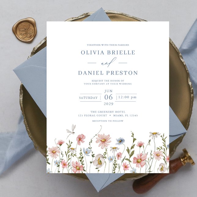 Einladung zu einer Wildblume in Haushaltsfarben Flyer (Von Creator hochgeladen)