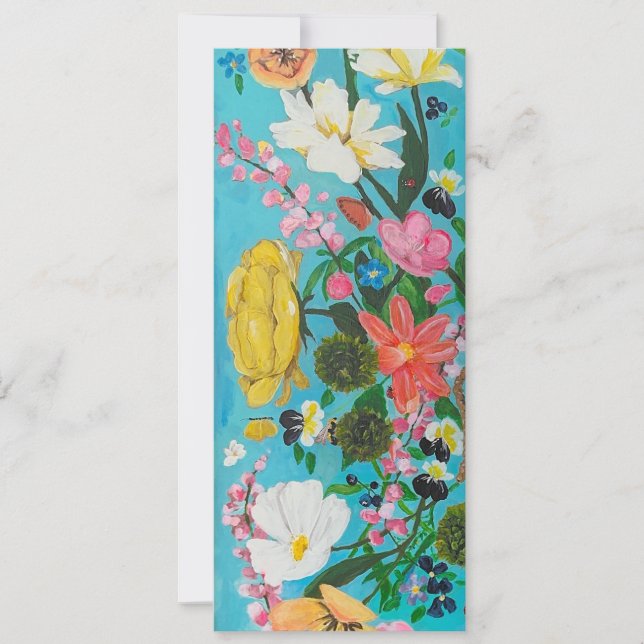 Einladung zu farbigen Blumen (Vorderseite)