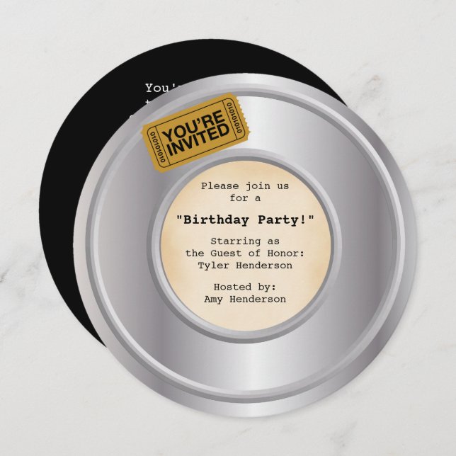 Einladung zu Film- und Filmthemenpartei (Vorne/Hinten)