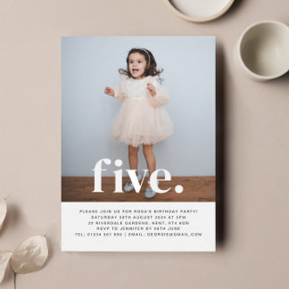 Einladung zu fünf Fotos zum ersten Geburtstag