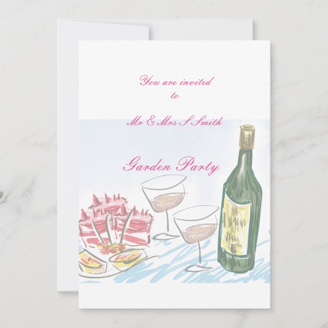 Einladung zu Gartenwein und Party (Vorderseite)