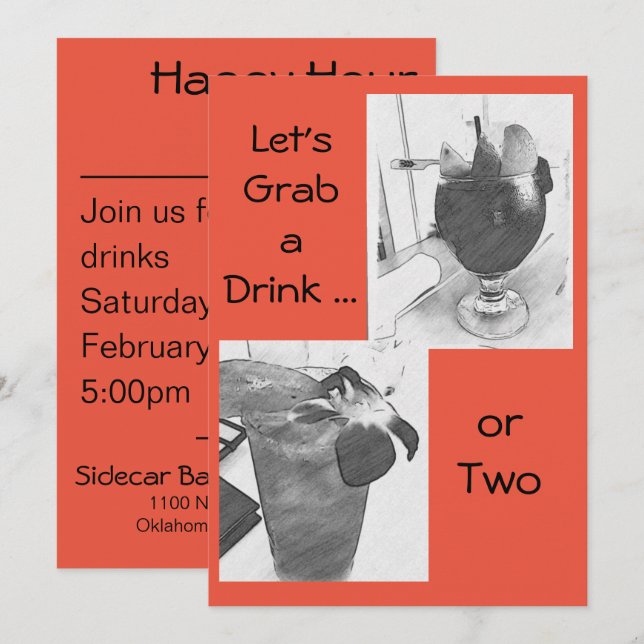 Einladung zu guten Stunden Sozialgetränken (Vorne/Hinten)