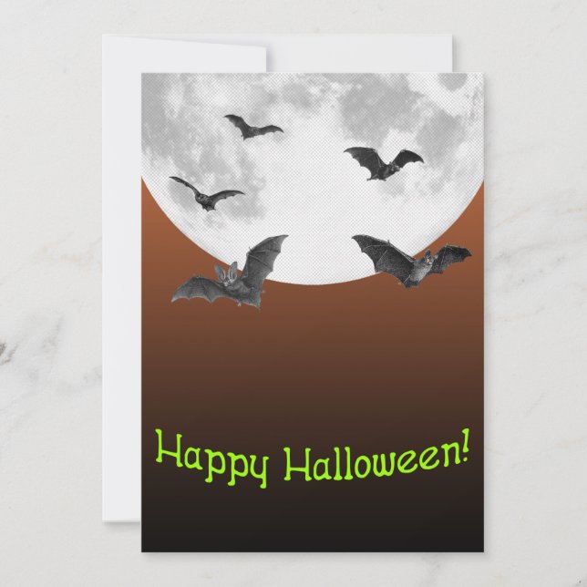 Einladung zu Halloween Full Moon & Bats (Vorderseite)