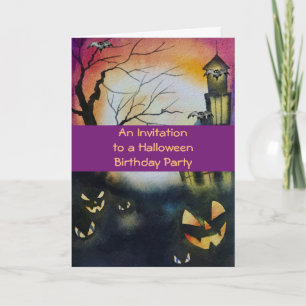 Einladung zu Halloween Geburtstagsparty für Kinder