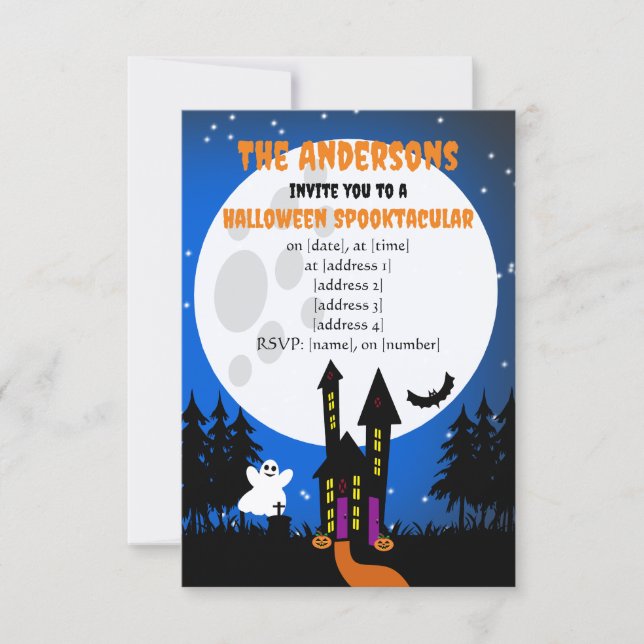 Einladung zu Halloween Spuk House (Vorderseite)