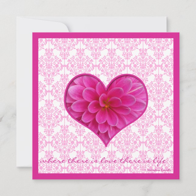 Einladung zu heißen Pink und Weiß Hochzeiten (Vorderseite)