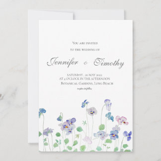 Einladung zu Hochzeiten botanische Stiefmütterchen