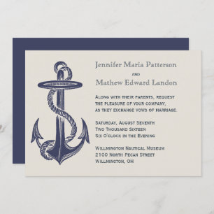 Einladung zu Hochzeiten in Blau und Elfenbeinküche