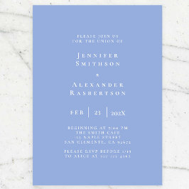 Einladung zu Hochzeiten in Blau und Weiß