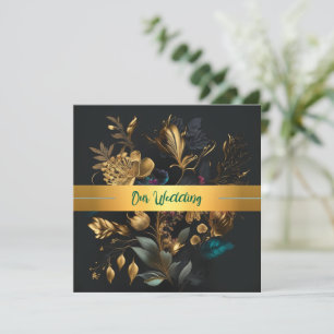 Einladung zu Hochzeiten in Gold und Blue Garden