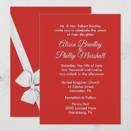 Einladung zu Hochzeiten in Rot und Silber