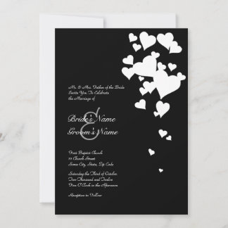 Einladung zu Hochzeiten in Weiß und Schwarz