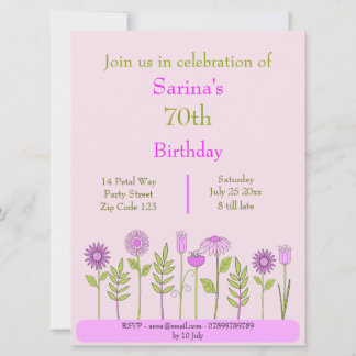 Einladung zu hübsch rosa Blumen