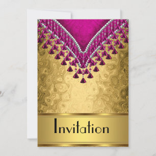 Einladung zu jeder Party Gold und Lila