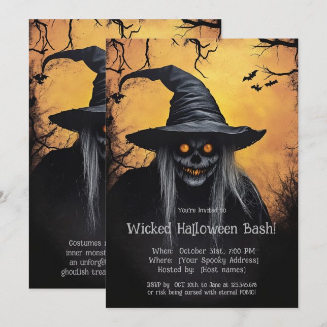 Einladung zu kalte Halloween (Vorne/Hinten)
