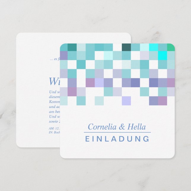 Einladung zu kalten Minzfarben (Vorne/Hinten)