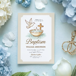 Einladung zu klassischer Taube und Kreuztaufe