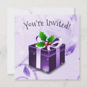 Einladung zu lila Weihnachtsgeschenken
