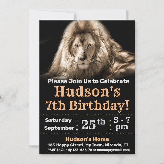 Einladung zu Lion Geburtstag (Vorderseite)