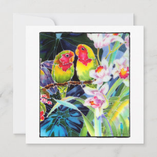 Einladung zu Lovebirds und Orchids Tropical Card