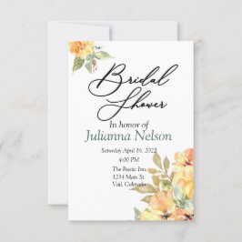 Einladung zu orangefarbenen und gelben Aquarellfar