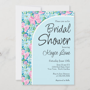 Einladung zu Preppy Blue and Pink Bridal Dusche