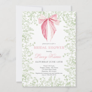 Einladung zu Rosa und Grüner Bogen Bridal Dusche