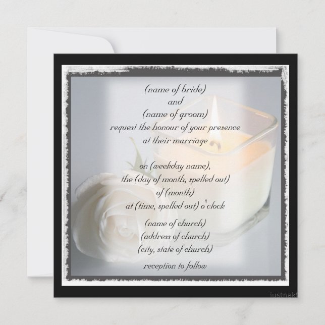 Einladung zu Rose und Kerzen (Vorderseite)