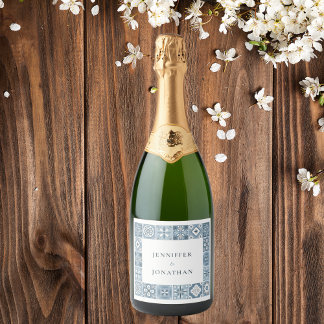 Einladung zu spanischen Fliesen in Blau und Grau