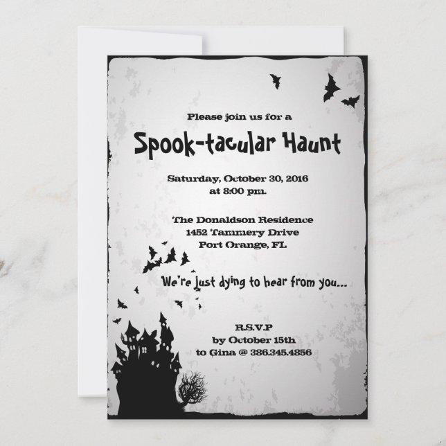 Einladung zu Spooktacular Haunt Halloween-Party (Vorderseite)