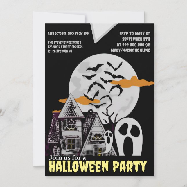 Einladung zu Spuk Haus & Flying Bats (Vorderseite)