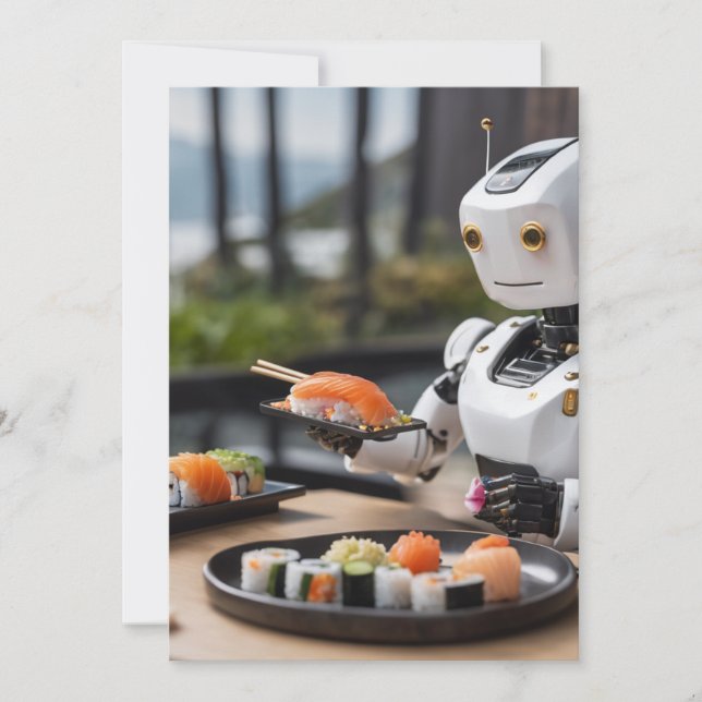 Einladung zu Sushi-Robotern (Vorderseite)