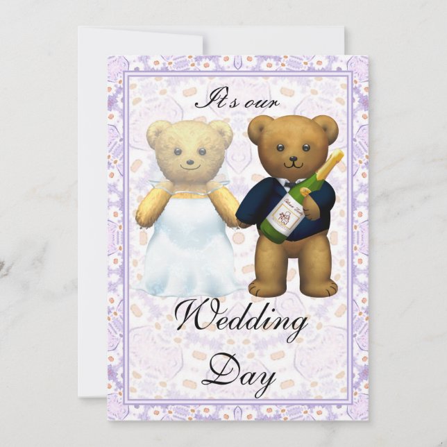 Einladung zu Teddy Bears Hochzeit - Einladung (Vorderseite)